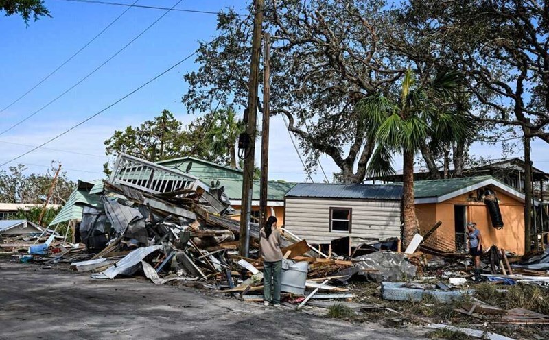 A house damaged after Hurricane Helene hit Horseshoe Beach, Florida, USA. Photo: AFP