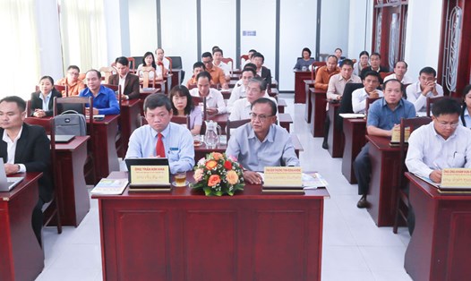 22 cán bộ 4 tỉnh Nam Lào dự lớp tập huấn làm báo đa phương tiện tại Bình Định. Ảnh: Sở TTTT Bình Định.