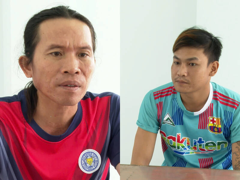 Arrested 2 subjects for extorting debtors' property. Photo: Provided by the police.