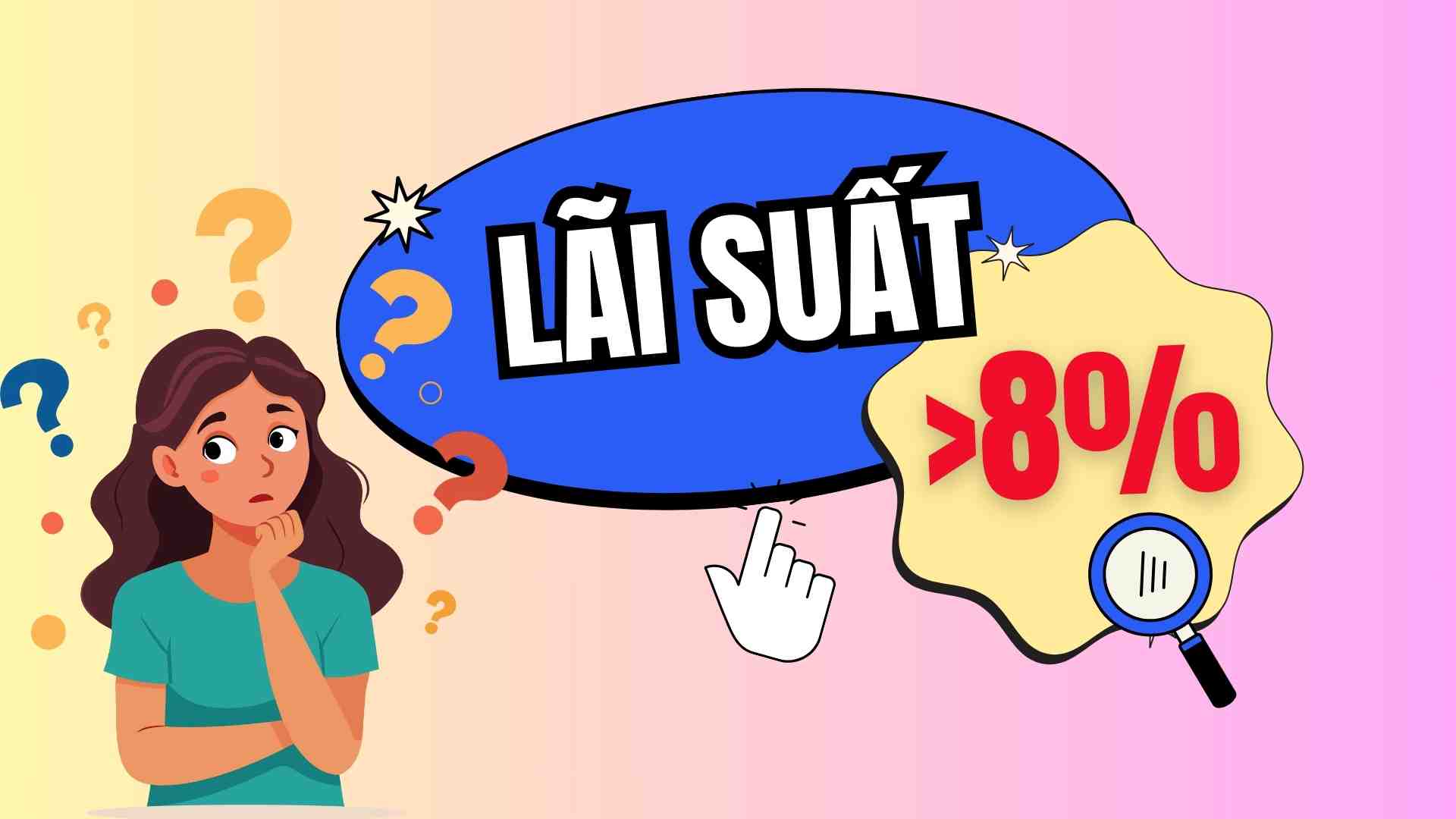 Lãi suất tiết kiệm kì hạn 13 tháng trong hệ thống ngân hàng dao động quanh ngưỡng 4,4 - 9,5%. Đồ họa: Thạch Lam 