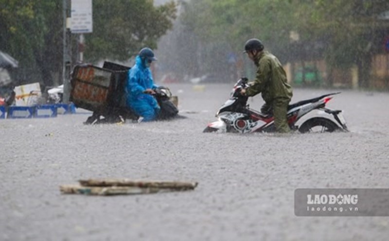 Dự báo mưa to ở Bắc Bộ, nguy cập ngập lụt cao. Ảnh: LĐO