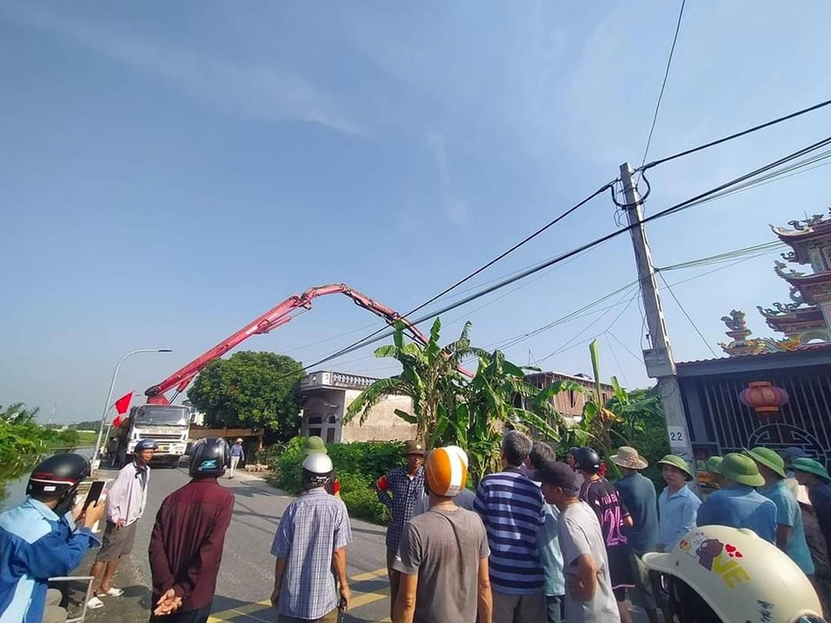 Nơi xảy ra vụ tai nạn lao động ở xã Giao Tiến cũ (huyện Giao Thủy, tỉnh Nam Định). Ảnh: Quốc Duẩn