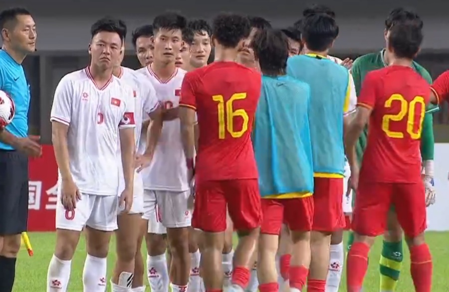 U22 Việt Nam nhận bàn thua đáng tiếc ở những phút cuối. Ảnh: Cắt từ video