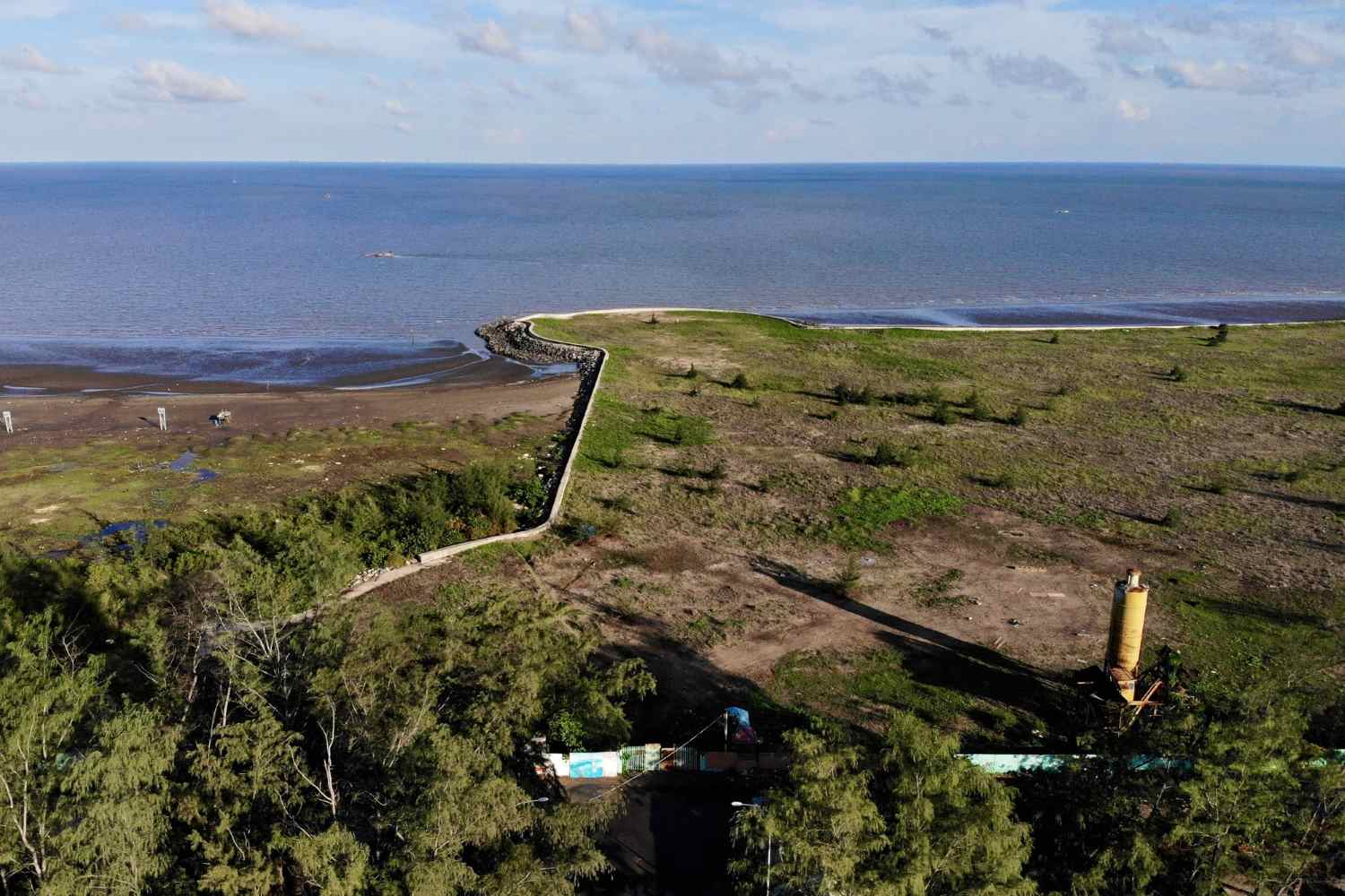 Vị trí xây dựng Khu đô thị lấn biển Cần Giờ, TPHCM.  Ảnh: Hoàng Triều