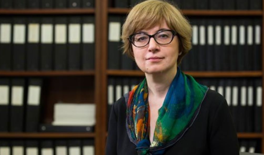 Cựu Phó Thống đốc Ngân hàng Trung ương Nga Ksenia Yudaeva trong một cuộc phỏng vấn với IMF năm 2017. Ảnh: X/IMF