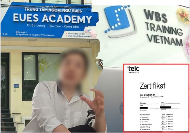 Nhiều đơn vị quảng bá liên kết với đối tác nước ngoài, tổ chức kỳ thi chứng chỉ tiếng Đức TELC dù chưa được cấp phép. Ảnh: Nhóm PV
