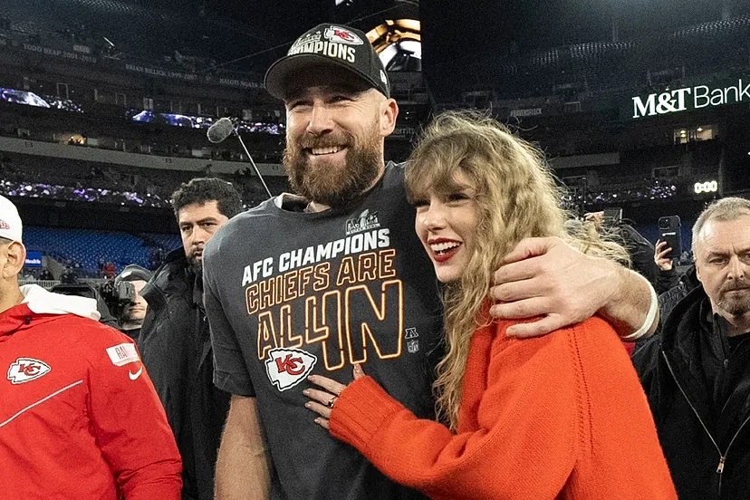 Travis Kelce và Taylor Swift bị đồn đoán là có "hợp đồng chia tay". Ảnh: Marca