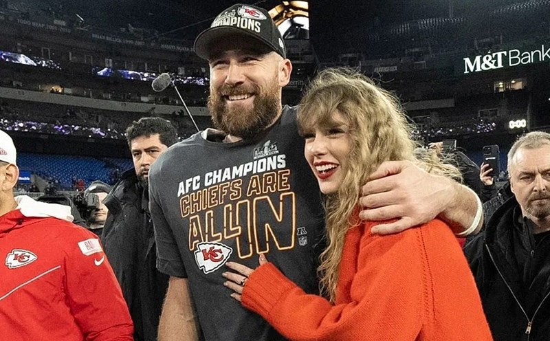 Travis Kelce và Taylor Swift bị đồn đoán là có "hợp đồng chia tay". Ảnh: Marca
