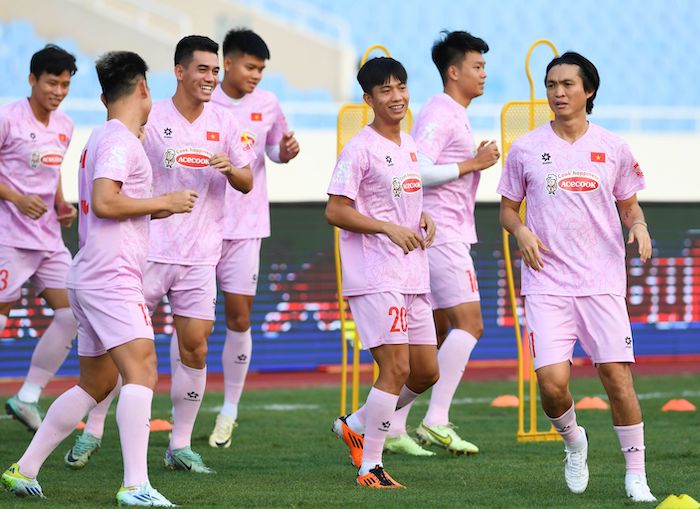 Vietnam team ready for the first match at the international friendly tournament. Photo: Xuan Trang