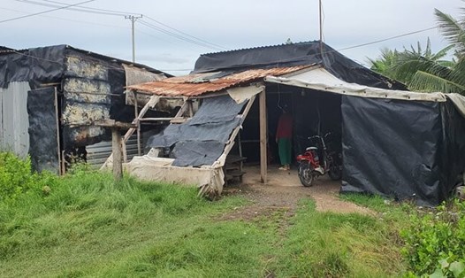 Một căn nhà tạm xây nhờ trên đất nhà nước tại xã Vĩnh Trạch Đông, thành phố Bạc Liêu, tỉnh Bạc Liêu. Ảnh: Nhật Hồ