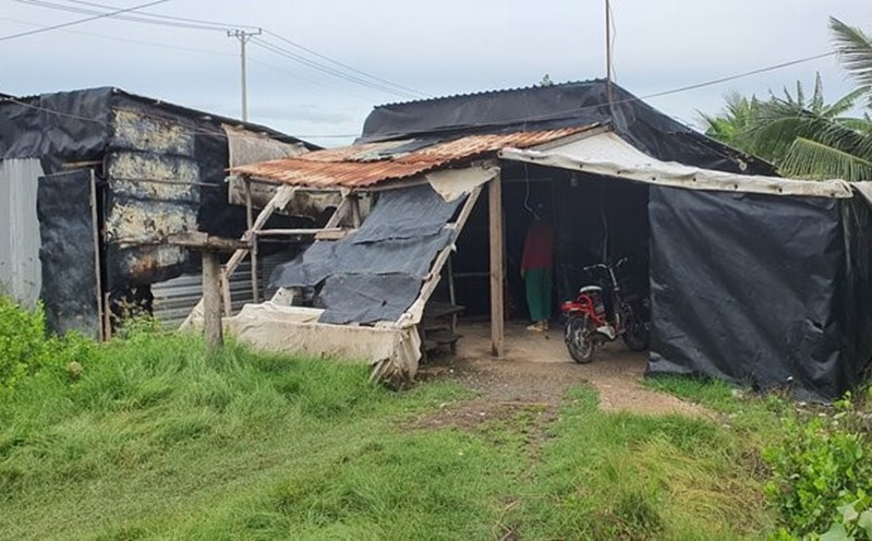 Một căn nhà tạm xây nhờ trên đất nhà nước tại xã Vĩnh Trạch Đông, thành phố Bạc Liêu, tỉnh Bạc Liêu. Ảnh: Nhật Hồ