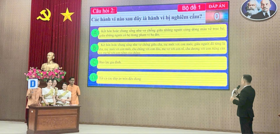 Multiple choice test of the contest on understanding the law in the field of ethnic affairs. Photo: Xuan Nhi