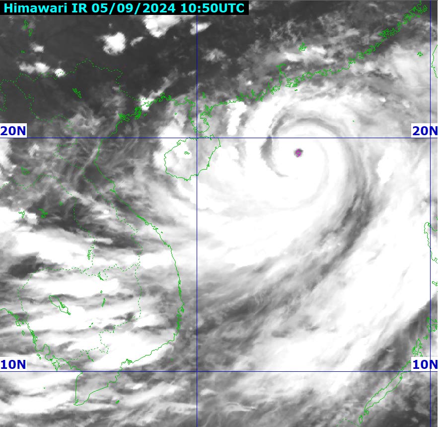 Updated satellite cloud image of storm No. 3 at 6:00 p.m. on September 5. Photo: National Center for Hydro-Meteorological Forecasting