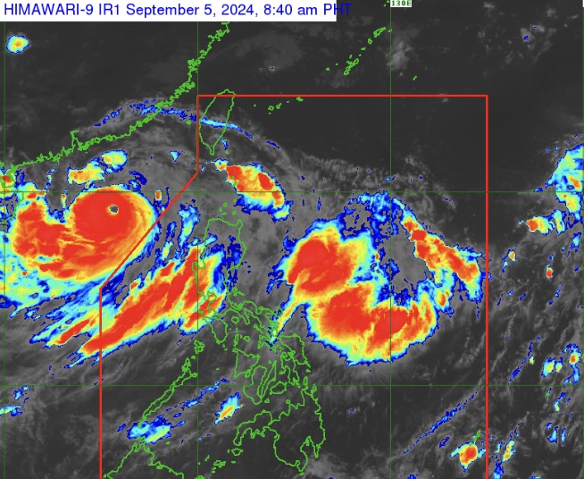 Áp thấp gần Biển Đông dự báo hình thành trong vài ngày tới. Ảnh: PAGASA