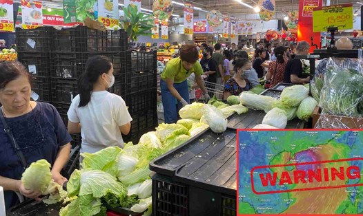 Bão số 3 sắp đổ bộ, dân đổ xô mua đồ tích trữ như "trẩy hội". Ảnh: Hà Lan