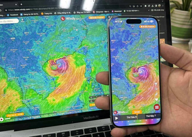 Ứng dụng theo dõi bão Yagi đứng top đầu App Store Việt