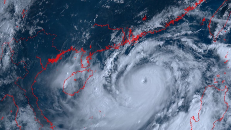 Ảnh vệ tinh chụp bão Yagi. Ảnh: NCHMF