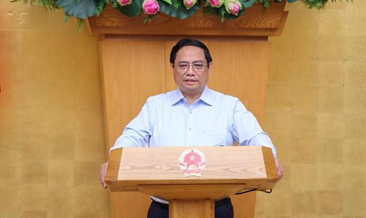 Thủ tướng Chính phủ Phạm Minh Chính cho biết, Chính phủ đã thành lập Bộ Chỉ huy tiền phương tại Hải Phòng để chỉ đạo công tác phòng, chống bão số 3. Ảnh: Nhật Bắc