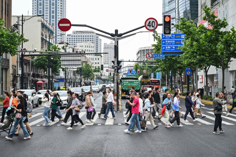 Street in Huangpu district, Shanghai, China. Photo: AFP