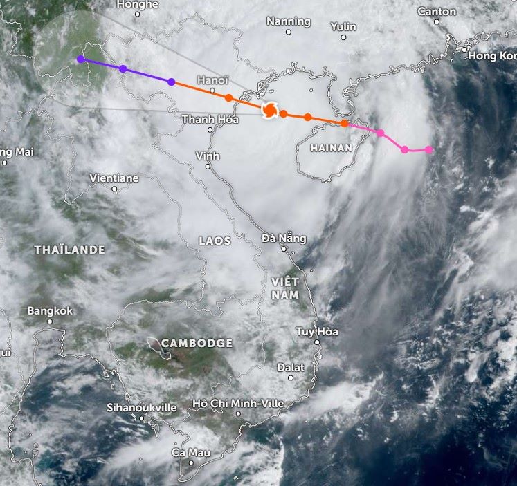 Forecast of the path of typhoon Yagi in the coming time. Photo: ZoomEarth