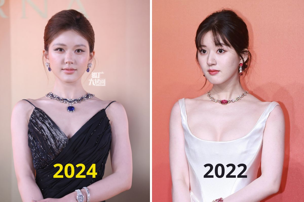 Image of Trieu Lo Tu attending Bulgari events in 2024 and 2022. Photo: Weibo