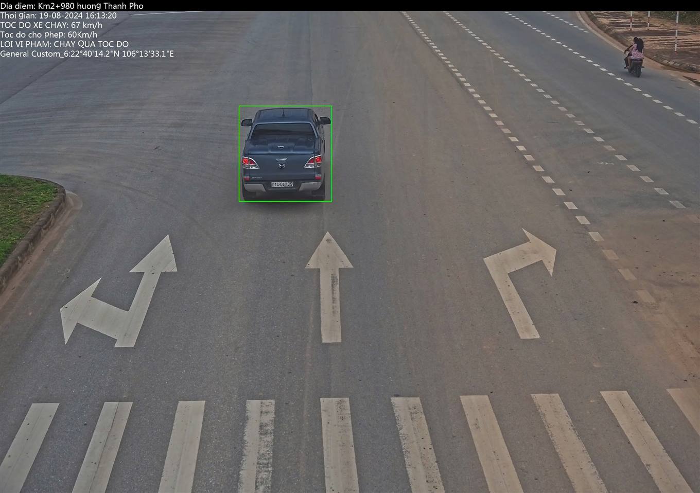 Một xe ôtô bị phạt nguội ở Cao Bằng. Ảnh: Công an tỉnh Cao Bằng
