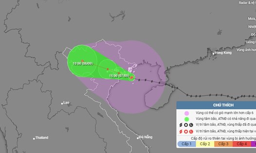 Đường đi của siêu bão Yagi lúc 12h ngày 7.9.2024. Ảnh: Trung tâm Dự báo Khí tượng Thủy văn Quốc gia
