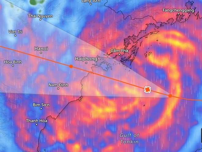 Storm No. 3 Yagi on its way to Vietnam. Photo: Zoom Earth