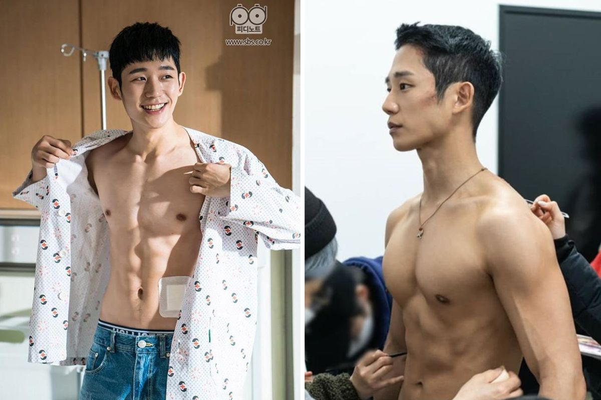 Nam diễn viên Jung Hae In từng gây sốt với những lần khoe cơ bụng, vóc dáng trên màn ảnh. Ảnh: Naver