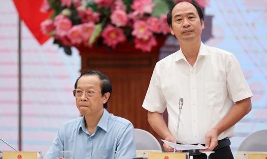 Thứ trưởng Bộ Lao động - Thương binh và Xã hội Nguyễn Văn Hồi thông tin về vụ việc Mái ấm Hoa hồng, Quận 12, TPHCM. Ảnh: Phạm Đông