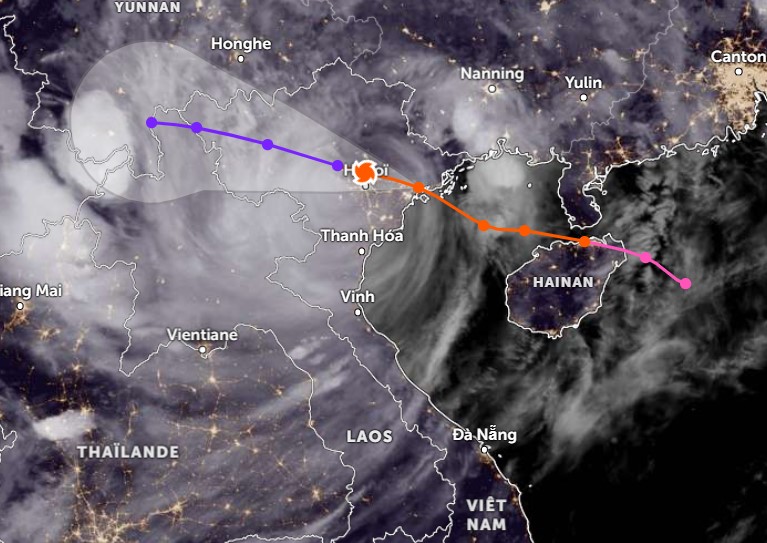 Current location of Typhoon Yagi. Photo: ZoomEarth