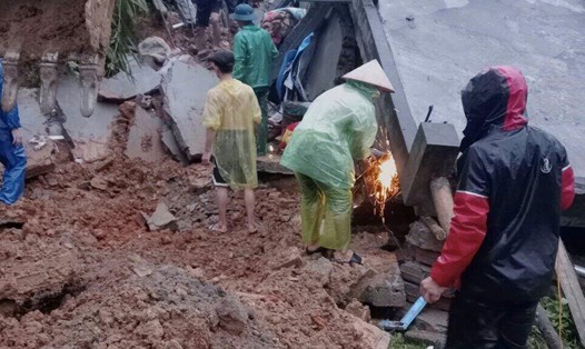 Hiện trường vụ sạt lở vùi lấp cả nhà 5 người ở Hòa Bình. Ảnh: Đơn vị cung cấp