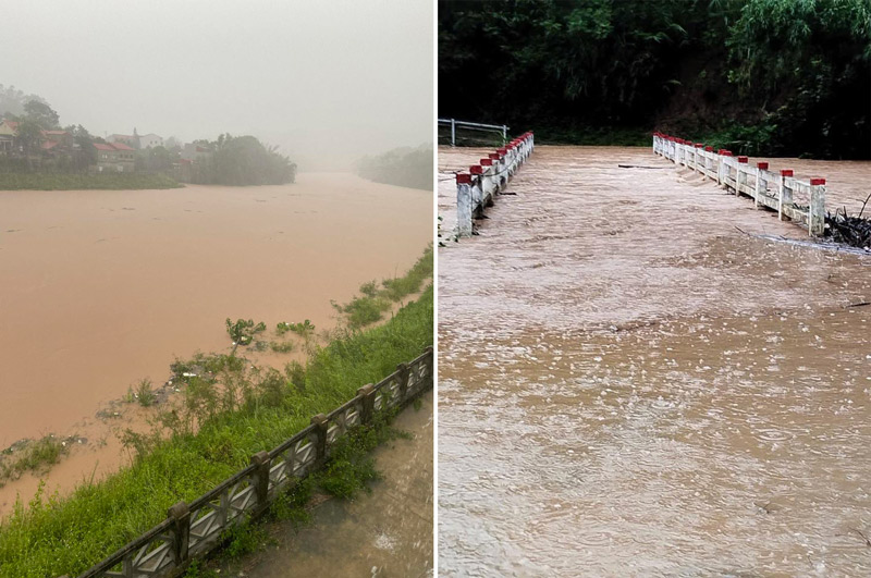 Rapidly rising floodwaters caused widespread flooding in Lang Son. Photo: Provided by local residents.