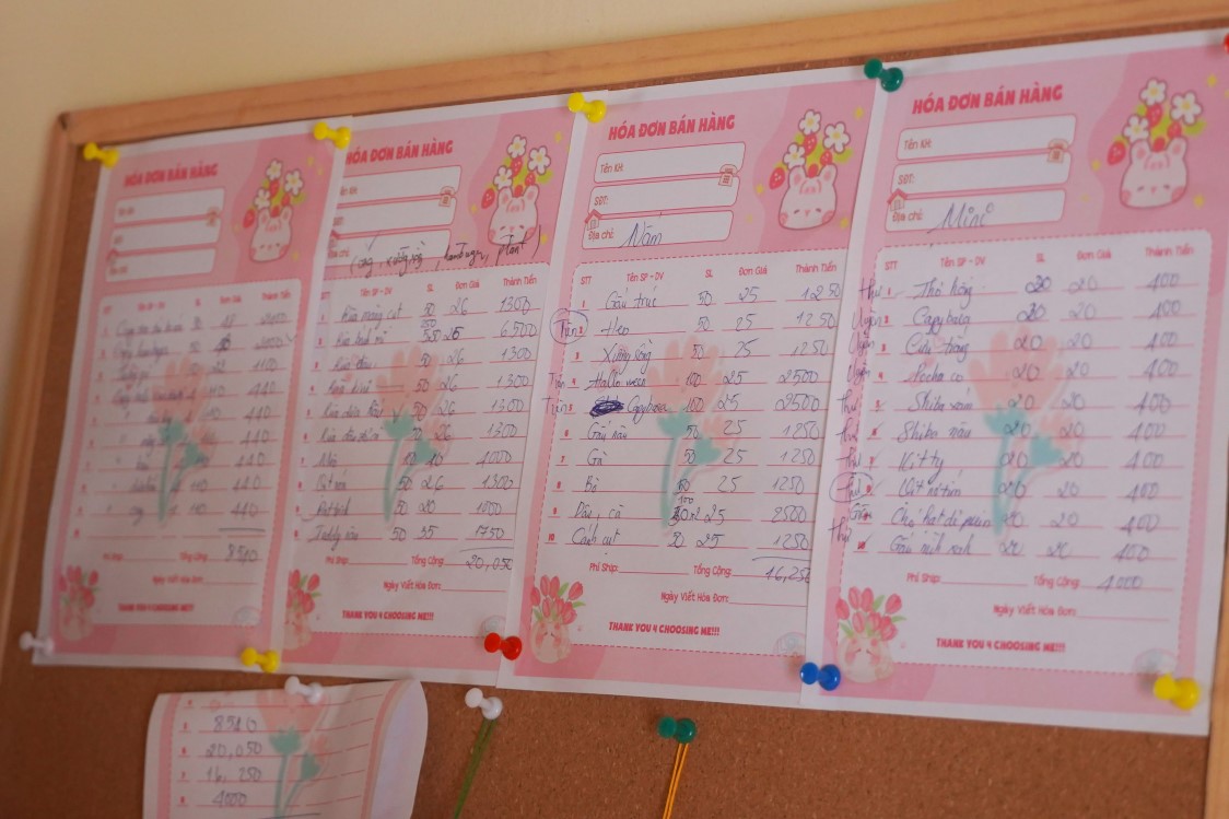 Sales invoice board. Photo: Ta Quang