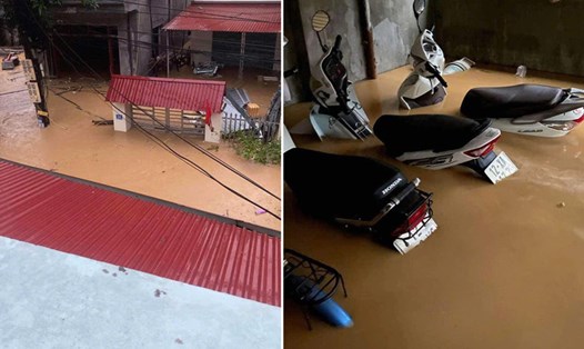 Nước lũ dâng nhanh do mưa lớn sau bão số 3 gây ngập diện rộng tại Lạng Sơn. Ảnh: Người dân cung cấp.