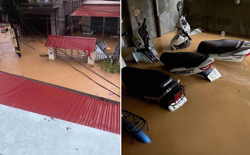 Nước lũ dâng nhanh do mưa lớn sau bão số 3 gây ngập diện rộng tại Lạng Sơn. Ảnh: Người dân cung cấp.