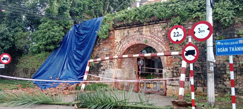 Lang Son ancient citadel landslide after heavy rain. Photo: Minh Huu.