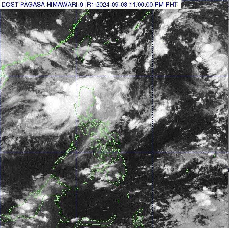 Áp thấp gần Biển Đông đi vào khu vực dự báo của Philippines từ sáng 8.9. Ảnh: PAGASA