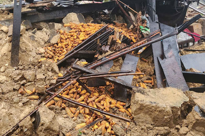 Hiện trường vụ sạt lở đất đá ở xã A Lù, huyện Bát Xát, tỉnh Lào Cai. Ảnh: Tất Đạt