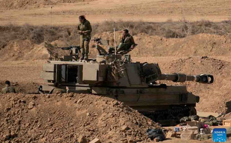 Quân đội Israel ở Dải Gaza. Ảnh: Xinhua