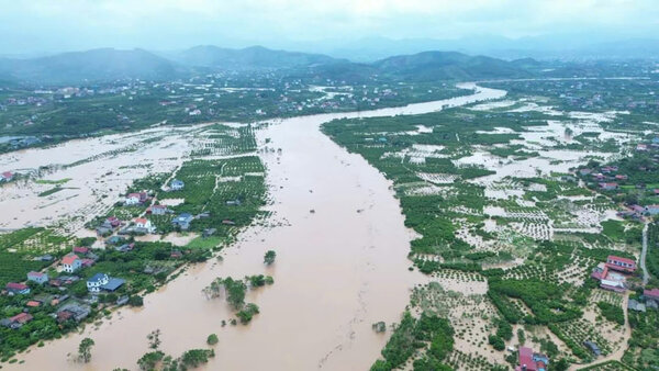 Flooding in Son Dong district, Bac Giang, afternoon of September 8. Photo: Van Truong