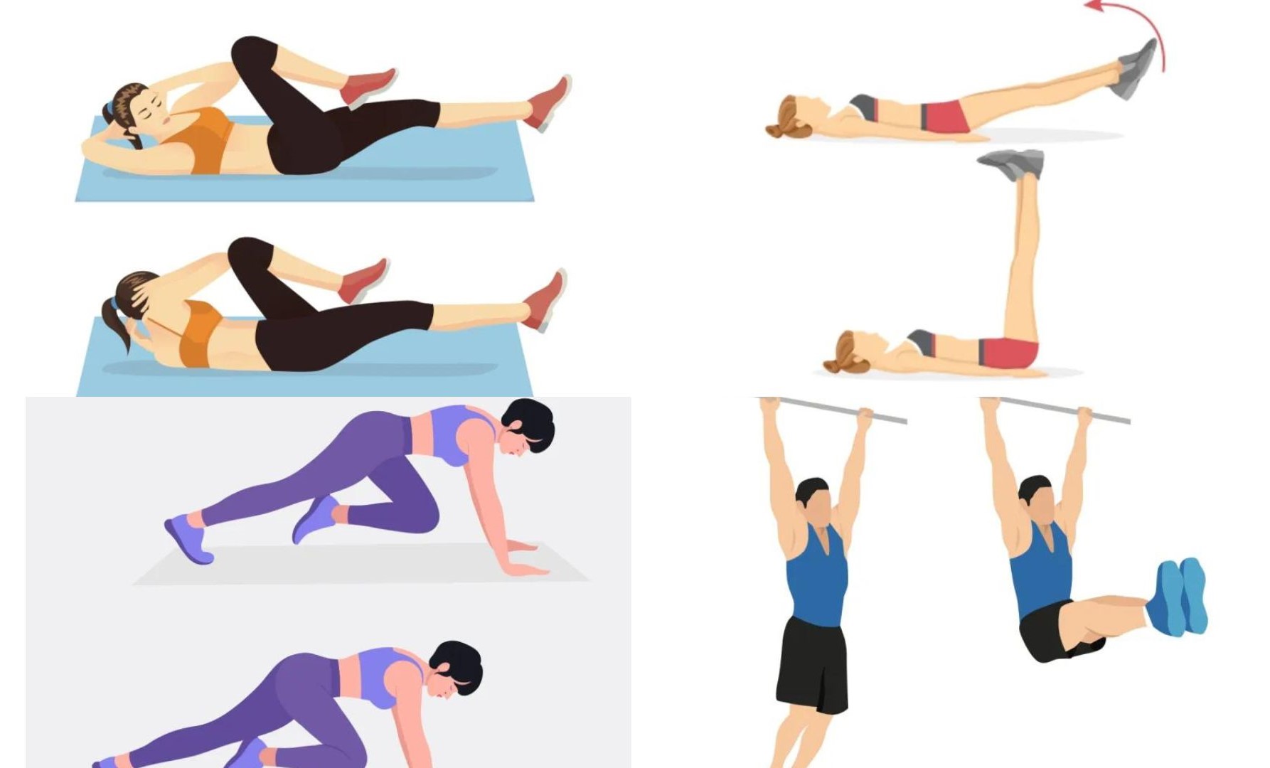 Bài tập bắt đầu thực hiện ở tuổi 30 giúp cơ bụng săn chắc. Đồ họa: Thanh Thanh 