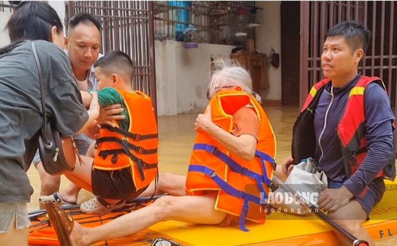 TP Thái Nguyên vẫn tiếp tục ngập sâu. Ảnh: Lam Thanh