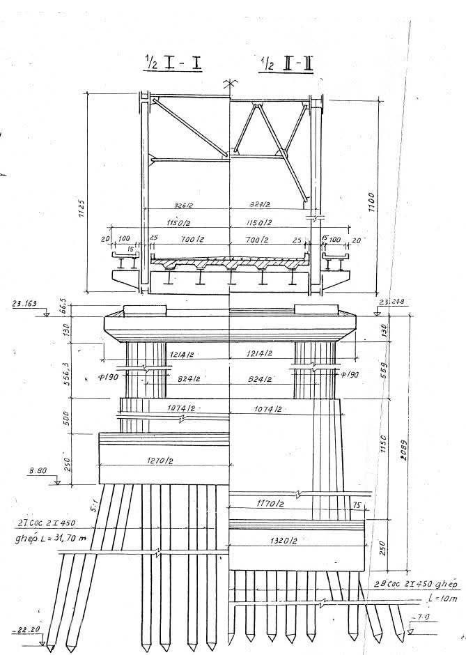 Phong Chau bridge foundation diagram. Photo: Provided by expert
