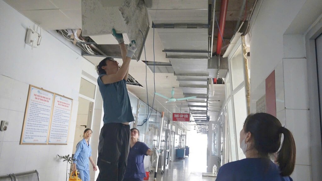 Repair work has begun at the medical facilities. However, there is currently no electricity.