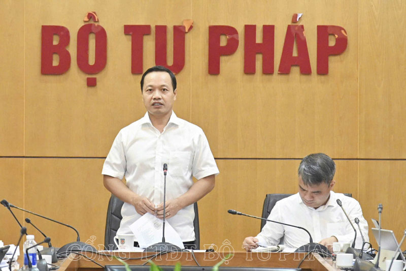 Deputy Minister Tran Tien Dung concluded the meeting. Photo: Ministry of Justice
