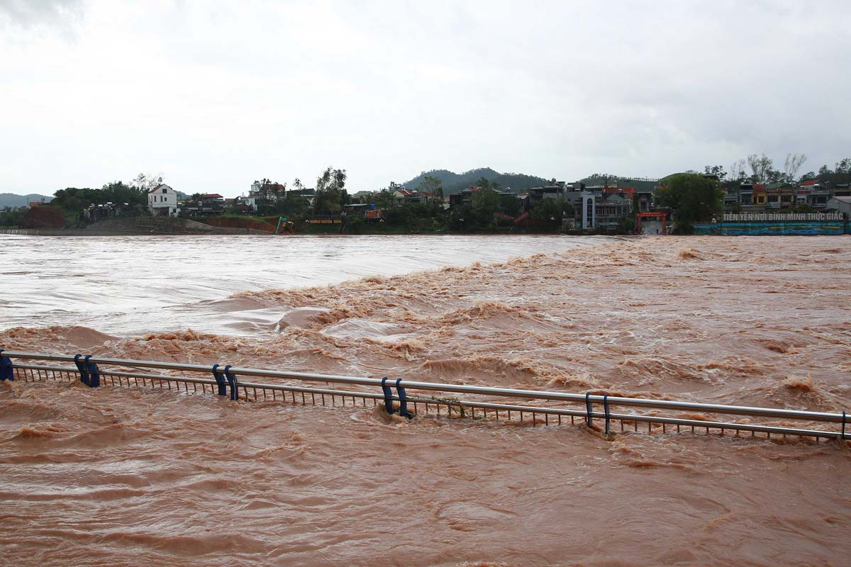 Flood water on Tien Yen River. Photo: Tien Yen Portal