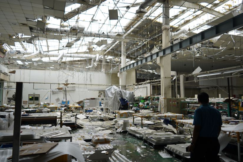 Factories in Hai Phong devastated after storm. Photo: Mai Dung
