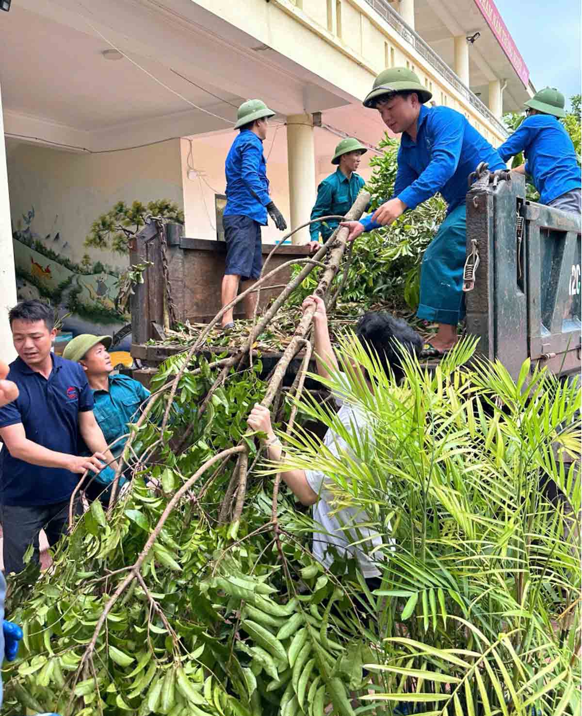 Ha Long City has mobilized 200 volunteer shock troops to overcome storm No. 3. Photo: Propaganda Department of Ha Long City Party Committee
