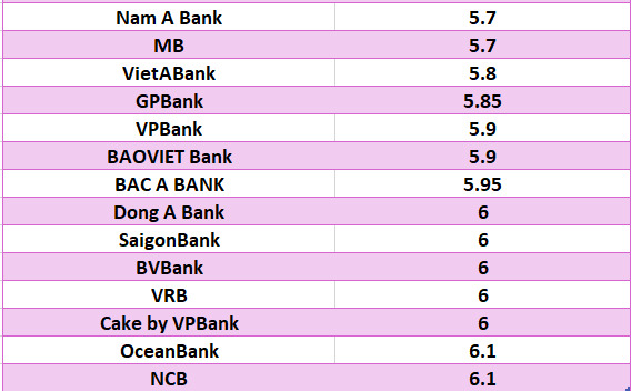 Compare the highest bank interest rates for 24-month terms. Graphics: Ha Vy
